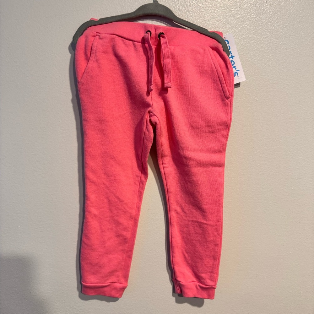 Carter's Pink Sweatpants Relaxed Fit Elastic Cuffs